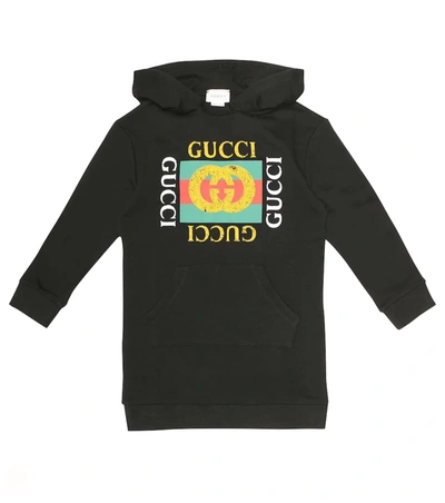 Gucci Kids' Hooded Sweatshirt Dress W/ Vintage Logo, Size 4-10 In