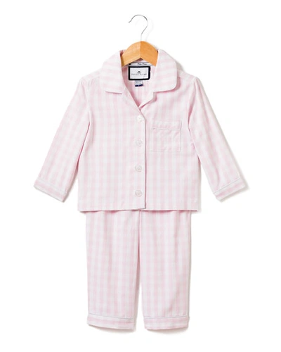 Petite Plume Kids' Gingham Pajama Set In Pink Gingham
