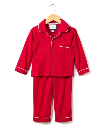 Petite Plume Kids' Classic Flannel Pajama Set In Red