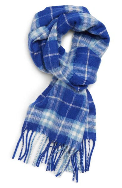 Burberry Kids' Cashmere Vintage Check Scarf In Bright Lapis Ip Chk