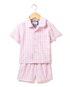 Petite Plume Unisex Classic Sleep Shorts Set - Baby, Little Kid, Big Kid In Pink Gingham