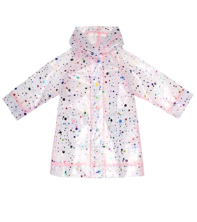 Stella Mccartney Kids' Girl's Foil Dot Print Transparent Raincoat In Multicoloured