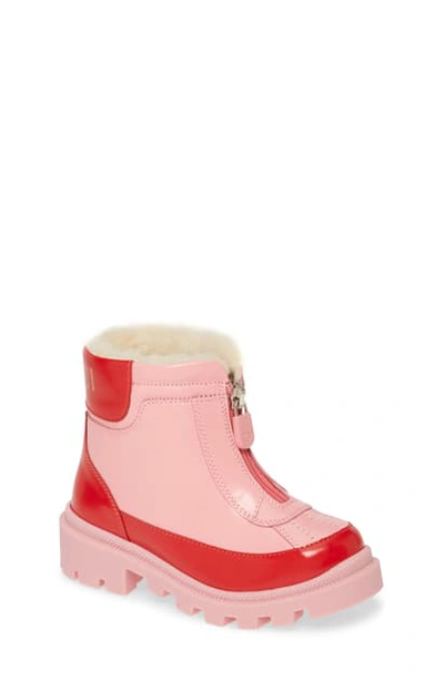 Gucci Leather Zip Front Boots, Toddler/kids In Pink