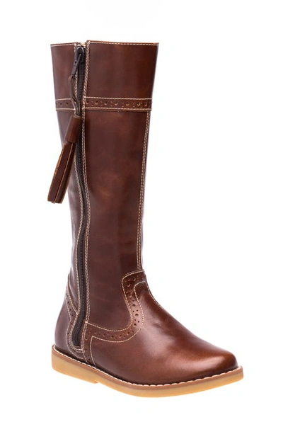 Elephantito Girl's Leather Riding Boots, Kids In Brown