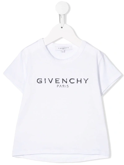 Givenchy Kids' Girl's Short-sleeve Logo Tee, Size 12-14 In 10b White