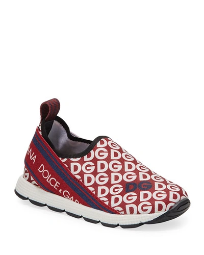 Dolce & Gabbana Sorrento Logo-mania Sneakers, Toddler/kids In Multi