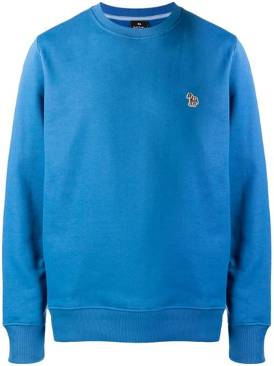Ps By Paul Smith Embroidered Zebra Logo Sweatshirt In Blue