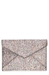 Rebecca Minkoff Leo Glitter Envelope Clutch Bag, Silver/multi