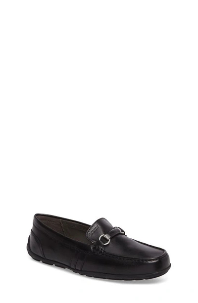 Geox Leather Moc Toe Loafer In Black