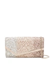 Jimmy Choo Emmie Degradé Glitter-embellished Clutch In Gold