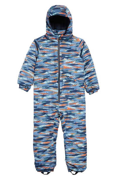 Patagonia Kids' Snow Pile Waterproof Insulated One-piece Snowsuit In Play Stripe/ Wooly Blue