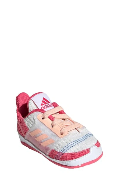 Adidas Originals Ultracrib Knit Crib Sneaker In White/ Real Pink/ Glow Pink
