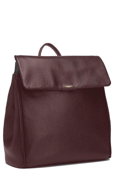 Storksak Babies' St. James Leather Convertible Diaper Backpack In Oxblood