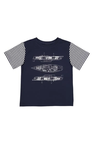 Andy & Evan Babies' Blueprint T-shirt In Navy