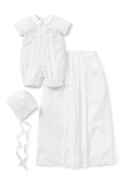 Kissy Kissy Babies' Graham Christening Romper, Detachable Skirt & Hat Set In White