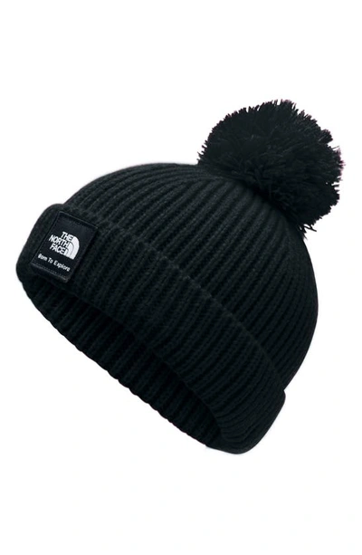 The North Face Babies' Box Logo Pom Beanie In Tnf Black