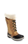 Sorel Kids' Tofino Ii Faux Fur Lined Waterproof Boot In Curry/elk