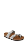 Birkenstock Kids' Mayari Birko-flor Slide Sandal In Silver