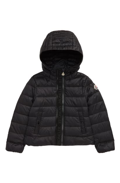 black hooded down jacket