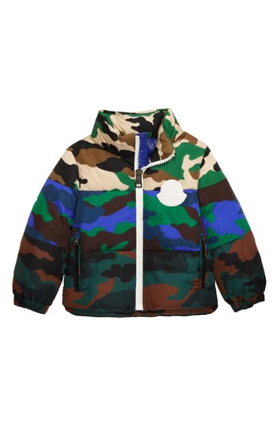 Moncler Marchaud Camo Water Resistant Down Insulated Jacket In Camo