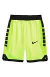 Nike Kids' Dry Elite Stripe Athletic Shorts In Volt/ Black