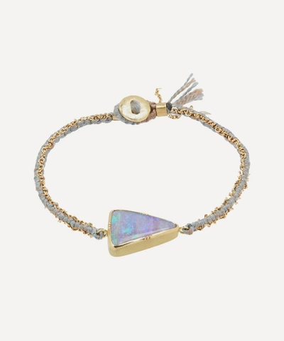 Brooke Gregson Gold Ellipse Boulder Opal Silk Chain Bracelet