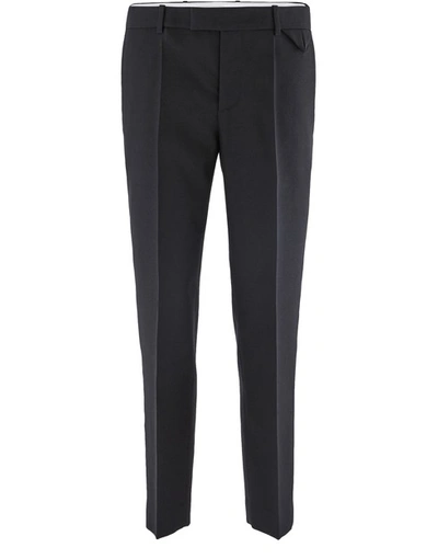 Bottega Veneta Compact Trousers In Wool. In Nero