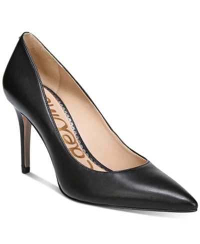 Sam Edelman Margie Pointed-toe Pumps Women's Shoes In Black Leather