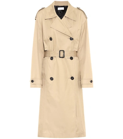 Saint Laurent Cotton Trench Coat In Beige