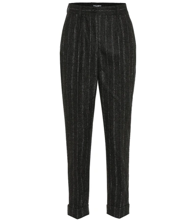 Dolce & Gabbana High-rise Alpaca-blend Pants In Black