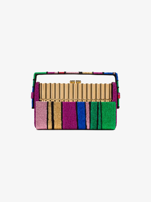 multi coloured clutch bag