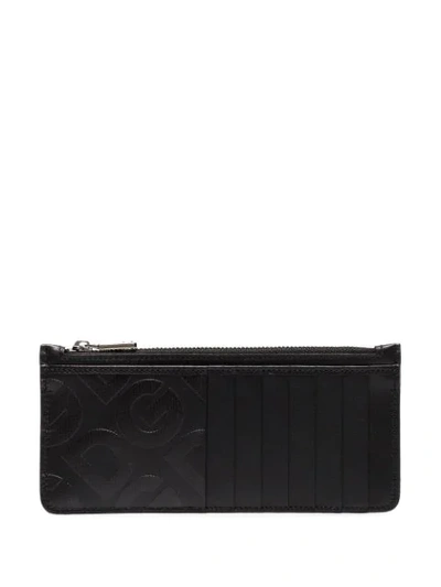 Dolce & Gabbana Black Logo Embossed Leather Card Holder
