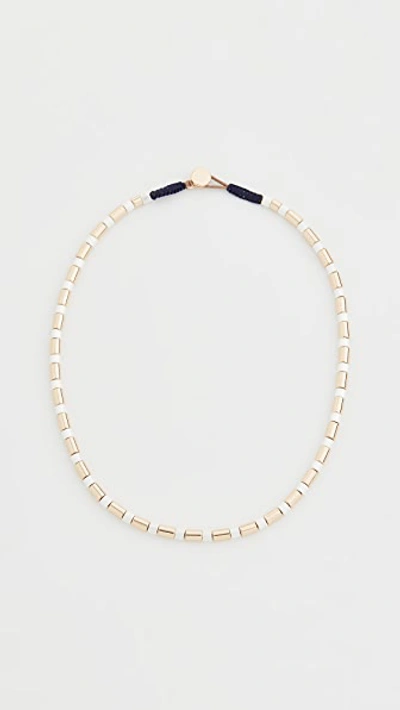 Roxanne Assoulin Jaquard U-tube Necklace In Gold/white
