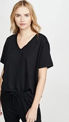 Yummie Baby French Terry V Neck Tee In Black