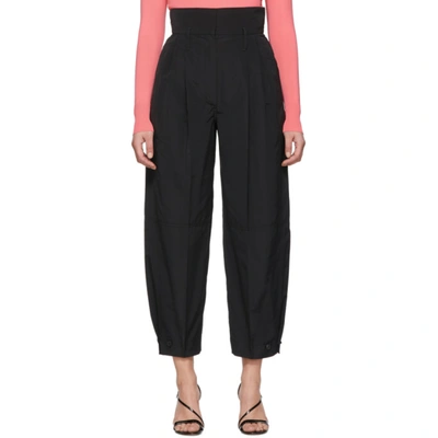 Givenchy High Waist Pleated Taffeta Pants In Black