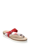 Mephisto Helen Mix Sandal In Red Nubuck Leather