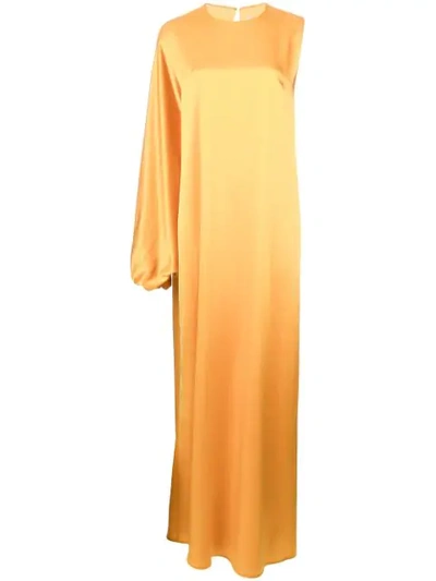 Roksanda One-shoulder Silk-satin Crepe Gown In Saffron