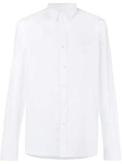 Balmain Tailored Embroidered Sleeve Cotton Shirt In White