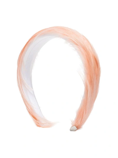 Gigi Burris Millinery Pink Plume Feather Headband In Neutrals