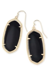 Kendra Scott Elle Filigree Drop Earrings In Black/ Gold