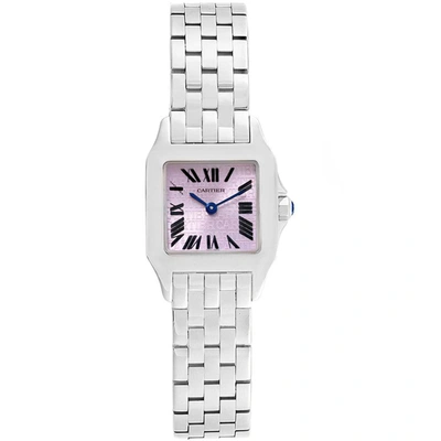 Pre-owned Cartier Purple Stainless Steel Santos Demoiselle W2510002 Women's Wristwatch 20mm
