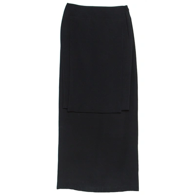 Pre-owned Givenchy Black Crepe Asymmetric Pencil Skirt S