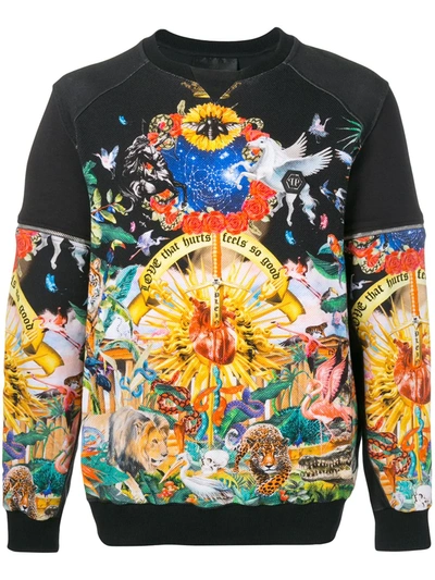 Philipp Plein Psychedelic Print Sweatshirt In Black