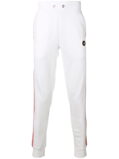 Philipp Plein Side Stripe Track Pants In White