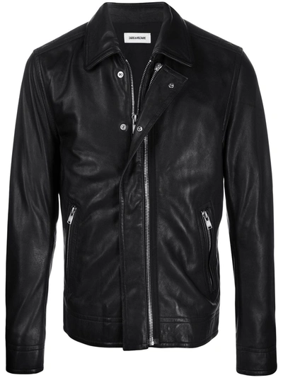 Zadig & Voltaire Slim Leather Jacket In Black