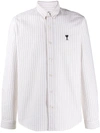 Ami Alexandre Mattiussi Ami De Coeur Striped Button-down Shirt In Neutrals