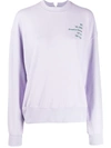 Proenza Schouler White Label Address Logo Print Sweatshirt In Purple