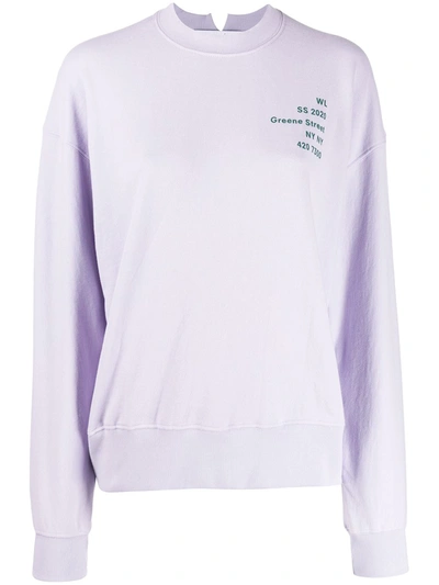 Proenza Schouler White Label Address Logo Print Sweatshirt In Purple