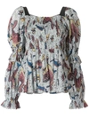 Karen Walker Andromeda Mosaic-print Top In White