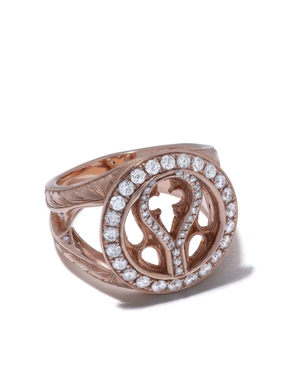 Loree Rodkin 14kt Rose Gold Quatrefoil Diamond Pave Ring